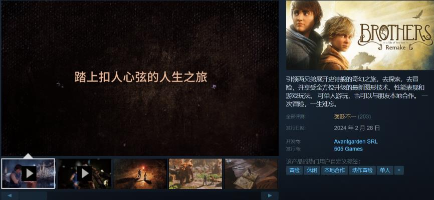 奇幻兄弟情！《兄弟：双子传说》手帐测评#474